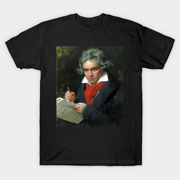 Portrait of Ludwig van Beethoven painting by Joseph Karl Stieler T-Shirt by DEMON LIMBS